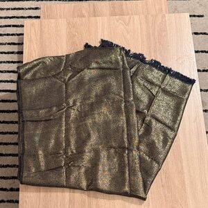 Metallic Gold Fringe Scarf